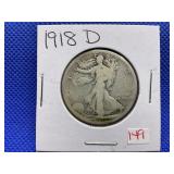 1918-D WALKING LIBERTY HALF DOLLAR