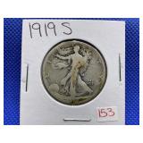 1919-S WALKING LIBERTY HALF DOLLAR