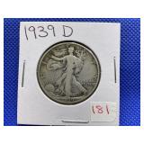 1939-D WALKING LIBERTY HALF DOLLAR