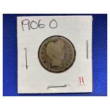 1906-O BARBER HEAD QUARTER