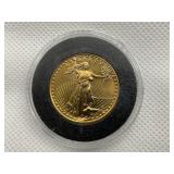 1986 AMERICAN EAGLE 1/2 OUNCE GOLD COIN MS63 WITH