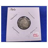 1906 BARBER DIME