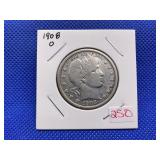 1908O BARBER HALF DOLLAR