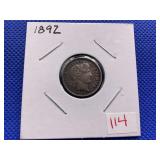 1892 BARBER DIME