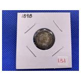 1898 BARBER DIME