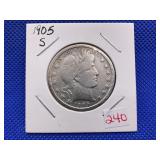 1905S BARBER HALF DOLLAR
