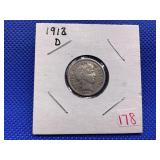 1912D BARBER DIME