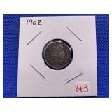 1902 BARBER DIME
