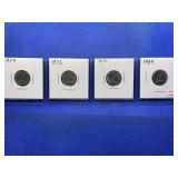 LOT OF 4 CANADIAN DIMES 1974, 1975, 1977 & 1984