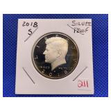 2018S KENNEDY HALF DOLLAR SILVER PROOF