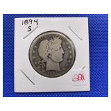 1894S BARBER HALF DOLLAR