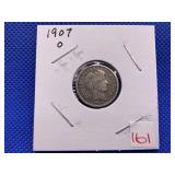 1907D BARBER DIME