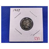 1907 BARBER DIME