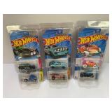 LOT OF 6 HOT WHEELS CARS WITH PROTECTIVE CASES