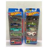 2 packs of 5 HOT WHEELS CARS IN FACTORY SEALED