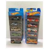 2 packs OF 5 HOT WHEELS CARS IN FACTORY SEALED