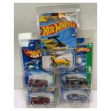 LOT OF 5 HOT WHEELS CARS IN PROTECTIVE CASES IN