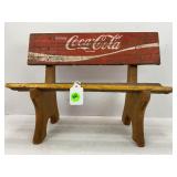 WOOD DOLL BENCH MADE FROM A COCA-COLA CRATE -