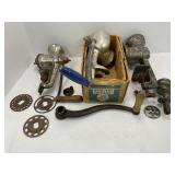 A LOT OF 3 HAND CRANK MEAT GRINDERS; NUMBER 30