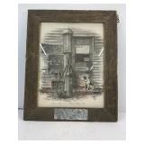 Framed Coca-Cola 1975 pencil sketch Ad Drawing