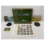 Civil War stamp set, vintage military post cards,
