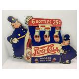 Vintage Pepsi Cops double sided cardboard store