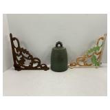 Japanese bronze temple bell & vintage Cast Iron