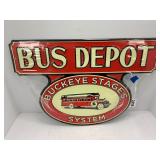 Buckeye Stagers System bus depot metal embossed