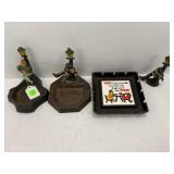 Vintage drunk on lamppost with angry wife cast