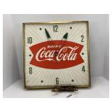 Coca-Cola Pam clock with composite face - works -