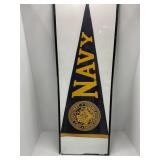 Early Navy felt Pennant with frame - pennant size