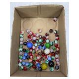 LOT OF ASSORTED SIZE MARBLES - SOME SHOOTERS