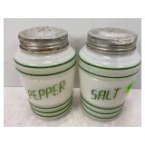 HAZEL ATLAS MILK GLASS SALT & PEPPER SHAKERS