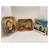 Lot of 3 vintage Coca Cola metal Trays - 13 1/2' X