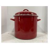 LARGE ENAMELWARE STOCK POT W/ LID
