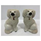 PAIR OF STAFFORDSHIRE WARE MATCHING PUDDLE DOG
