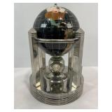 ROTATING MOTHER OF PEARL GLOBE W/ QUARTS FOUR