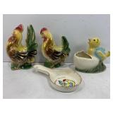 SHAFER 22 KT PLATED ROOSTER & HEN, JOAN LEA