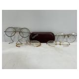 LOT OF ANTIQUE GLASSES & DOCTOR BIXLER CASE -