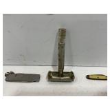 GILETTE RAZOR, SEAMAN GRAIN POCKET KNIFE & MINI