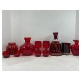 LARGE LOT OF RUBY RED GLASS