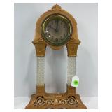 GERMAN ART DECO WIND-UP CRYSTAL & METAL MANTLE