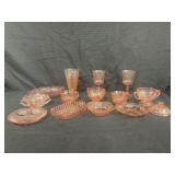 LARGE LOT OF PINK DEPRESSION GLASS - SUGAR &