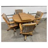 DOUGLAS FURNITURE WOOD KITCHEN TABLE W/ LEAF