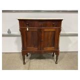 VICTORIAN MARBLE TOP MAHOGANY WASHSTAND W