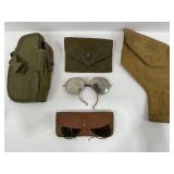 WWII ERA AVIATION PILOT SUNGLASSES W/ LEATHER