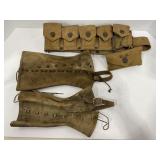 WWII ERA MANU. DATE 1942 AMMO BELT W/ FIRST AID