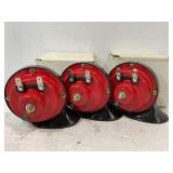 LOT OF 3 ELECTRIC HORNS - 2 IN ORIGINAL BOX
