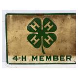 4-H MEMBER EMBOSSED METAL SIGN - 13 1/2" X 9  1/2"