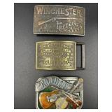 LOT OF 3 BELT BUCKLES - WINCHESTER REPEATING ARMS